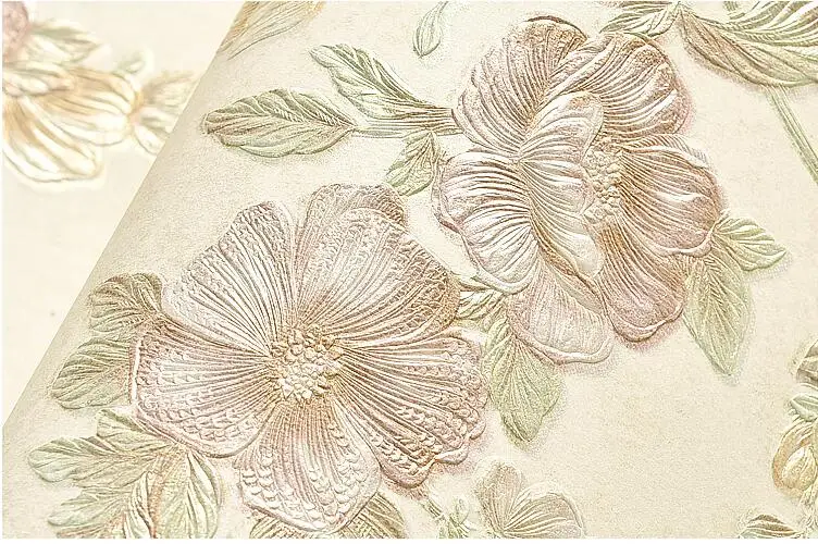 Papel de Parede Sala de Estar Beibehang Vintage American Pastoral Tecido Não Tecido Floral Quarto Sofá Compacto 24 papel de parede floral papel de parede