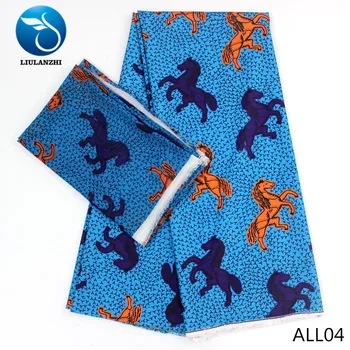 

LIULANZHI African fabric 2yards chiffon fabrics and 4yards audel fabrics for dress 2018 new horse designs 6yards/lot ALL01-ALL25