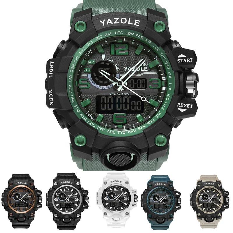 

Fashion Men's LED Sport Quartz Watch Men Multifunction Waterproof Date Luminous Wrist Watches Men Clock Horloges Mannen YAZOLE