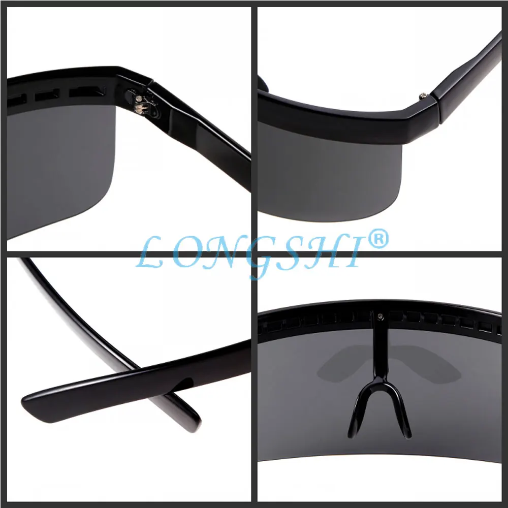 Oversize Shield Visor Sunglasses Flat Top Sunglasses Mono Mirrored Lens Large with UV Protection Driver Goggles Plus