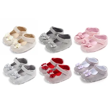 

Babygirl Princess Shoes Infant Toddler Crib BabyKids First Walkers Big Bow Soft Soled Anti-Slip ShoesY M M