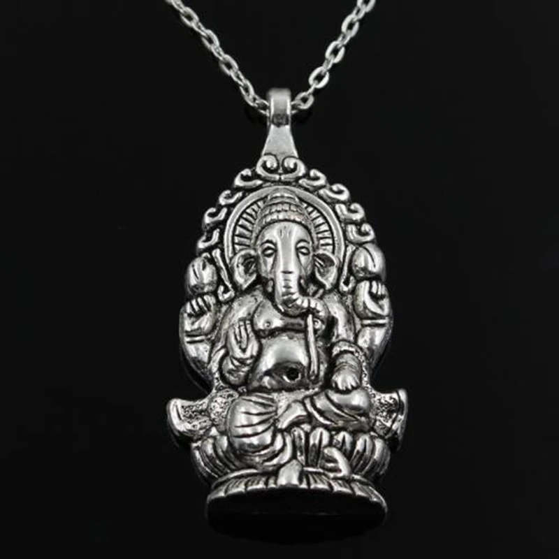 

GANESHA NECKLACE Chain Large Pendant Hindu Elephant God NEW Ganesh Religion Jewelry Gift