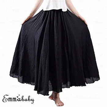 

Spring and Autumn New Fashion Women's High Waist Pleated Solid Color Half Length Elastic Skirt Promotions Lady Black