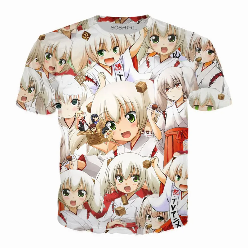 SOSHIRL Harajuku футболка Kawaii для девочек женские летние топы Onsen Yousei Hakone-chan Аниме