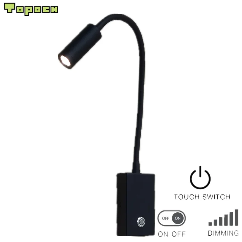 

Topoch Touch Lamp Control with on/off/Dimmer Switch Matte Black Grooved Cylindrical Head Focussing Lens 30deg. for House Camper