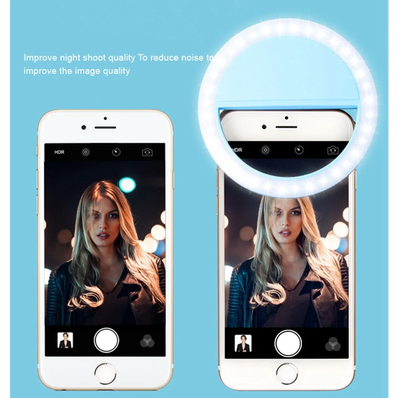 

KARRONG LED Selfie Ring Light with 36 LED Bulbs Portable Flash Lamp Clip Phone Ring Lights Fill-in Lighting Camera Photo Light