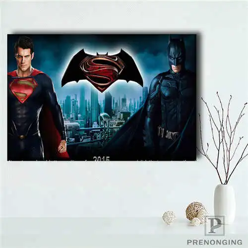 Canvas Poster Пользовательские Холст плакат Бэтмен-V-Супермен-печатный постер ткань стены искусства картины для декора гостиной#18-12-05-H-01-50 - Цвет: Canvas Poster