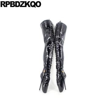 

Thigh High Boots For Plus Size Women 12 44 Stiletto Big Shoes Ballet 13 45 Quality Waterproof Heel Over The Knee Crotch Dance