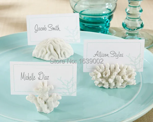 

50pcs Seven Seas Coral Place Card Holder beach wedding party gifts Free shipping
