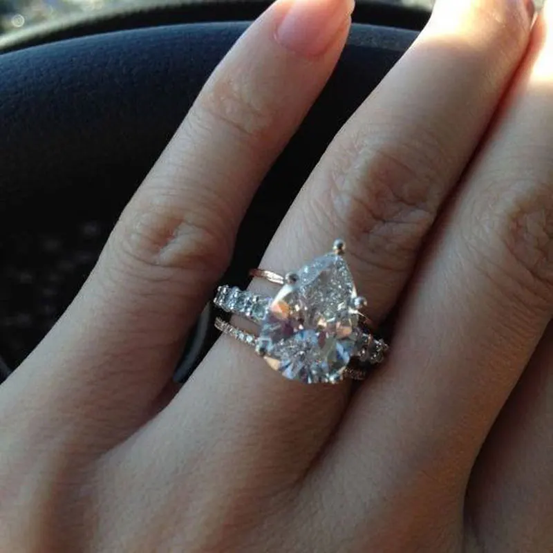 

Modyle New Fashion Rose Gold Color AAA CZ Stone Big Heart Engagement Wedding Ring for Woman Dropshipping