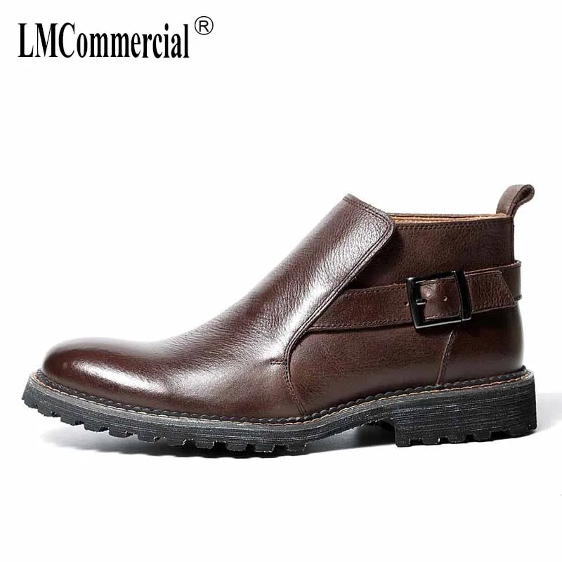 

new autumn winter British retro fashion real leather Chelsea boots men all-match cowhide breathable fashion men's Martin boots