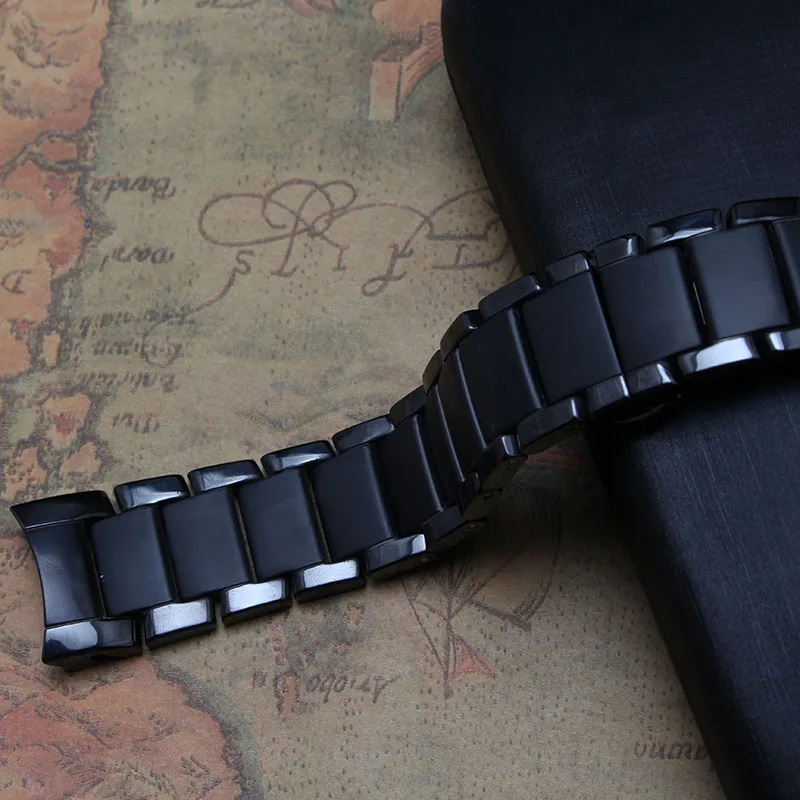 Detail Feedback Questions About Brand Style Watchband A R1452 Black Detail Feedback Questions About Brand Style Watchband A R1452 Black Ceramic Curved End 22mm Mens Watch Accessories Bracelet Deployment Buckle Never