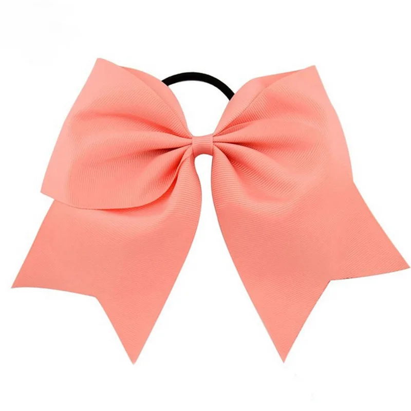 8 بوصة Bowknot الصلبة الفتيات التشجيع الشعر القوس Grosgrain الشريط يهتف القوس شريط مرن ذيل حصان ماسك الشعر لفتاة A170