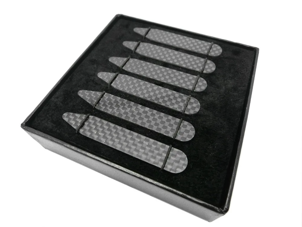 SHANH ZUN 6 pcs Set Carbon Fiber Collar Stiffeners for Mens Dress Shirt 2.2 Inch 2.37 Inch SHANH ZUN 6 pcs Set Carbon Fiber Collar Stiffeners for Mens Dress Shirt 2.2 Inch 2.37 Inch