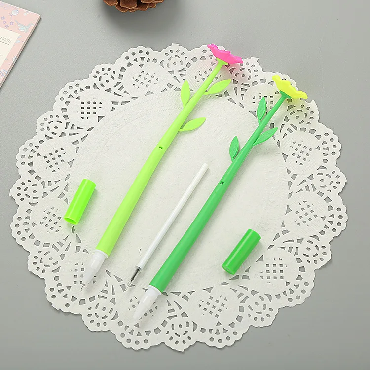 

36 Pcs Creative Simulation Camellia Neutral Cute Cartoon Study Stationery Pen Individuality Office Supplies Signature Pen