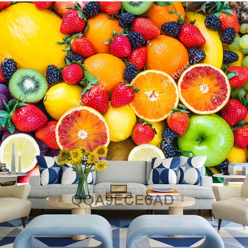 Обои с фруктами, свежие фрукты, фруктовая смесь, 3D современная фотообои для гостиной ресторан магазин фоновые обои