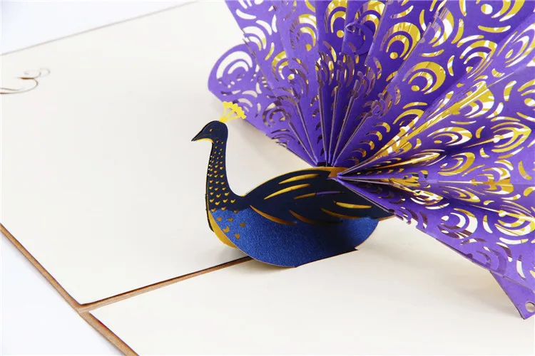  Ynaayu 1pc 3D Peacock Greeting Cards Handmade Design Beautiful Butterfly Card Wedding Invitation Ca - 32822399612