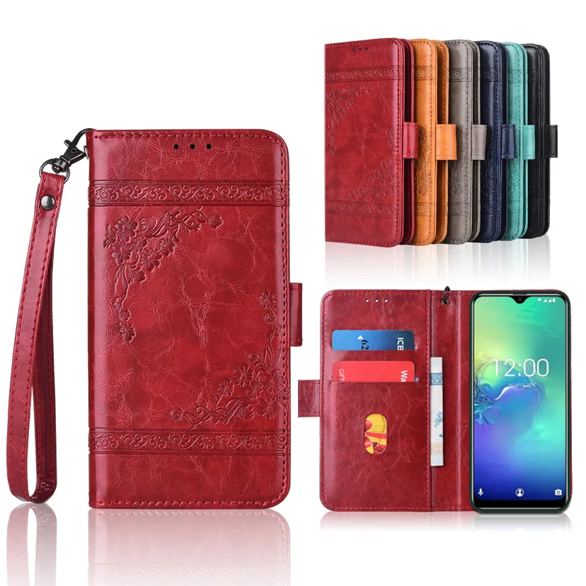 

Wallet case for Oukitel C15 Pro cover with Strap,100% special PU Patterned Floral Flip Case With Card Pocket Kickstand case