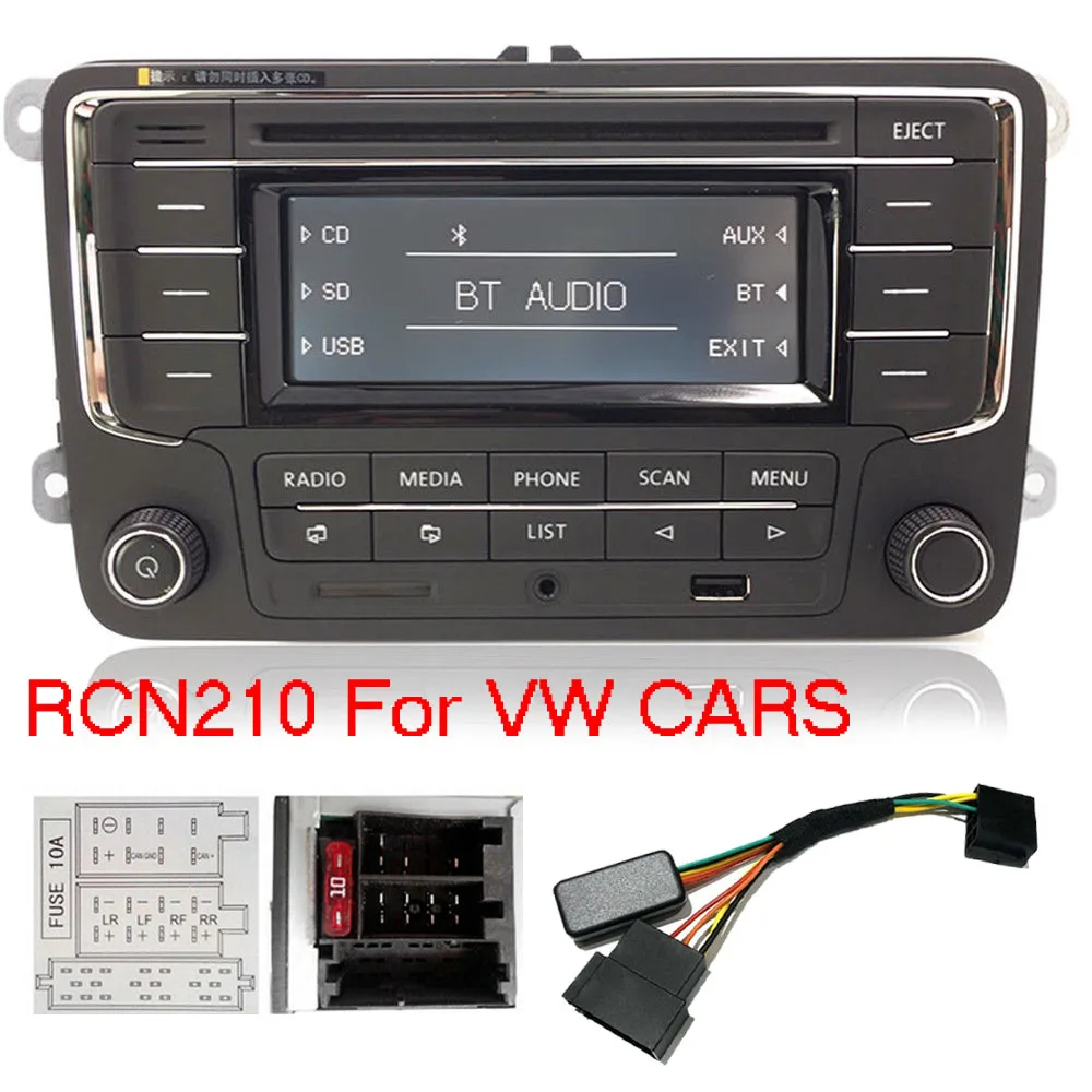 Автомагнитола стерео RCN210+ декодер кабель Bluetooth CD MP3 USB AUX SD для Volkswagen Golf Passat TOURAN Polo TIGUAN Caddy EOS