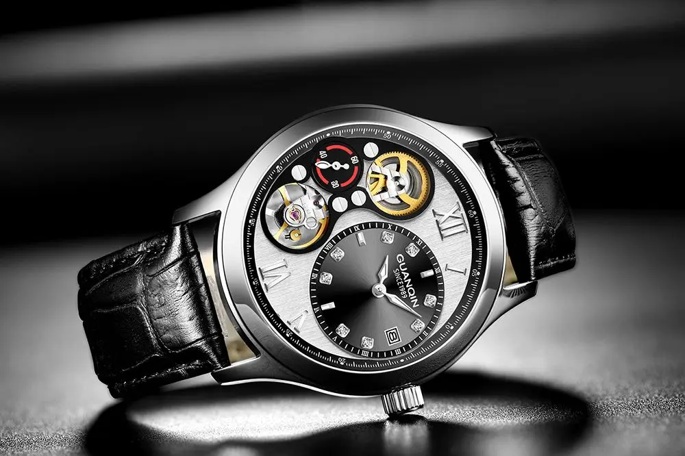 Relógio Automático Tourbillon Pequeno segundo dial Luminous