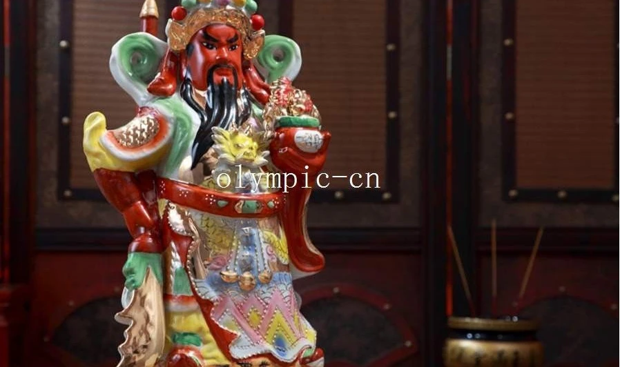 2" Китай керамический фарфор народный дом fengshui сокровище Будды Дракон Гуань Гун