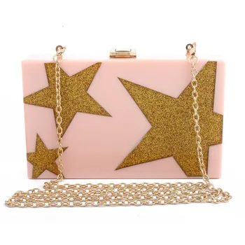 

Women Shoulder Clutch Bag Fashion Messenger Bag Sequins Acrylic Star Party Evening Shoulder Box Clutch