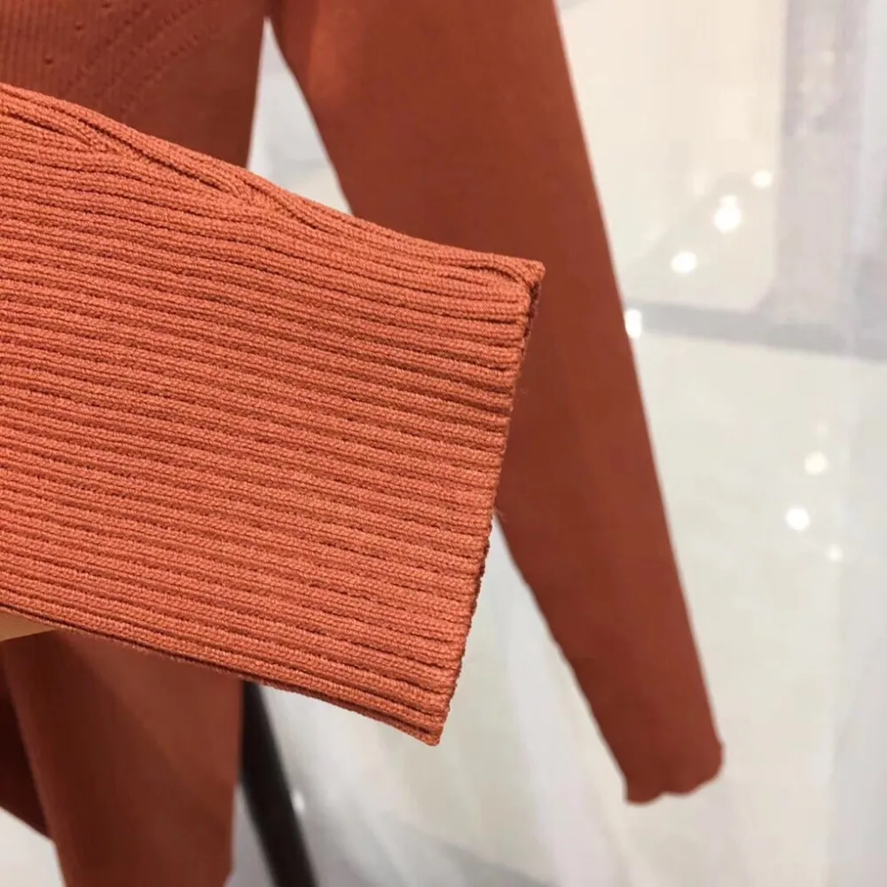fall new deep V neck women elastic thin slim top sweater