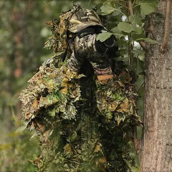 

Hot Hunting clothes 3D maple leaf Bionic Ghillie Suits Yowie sniper Camouflage Clothing