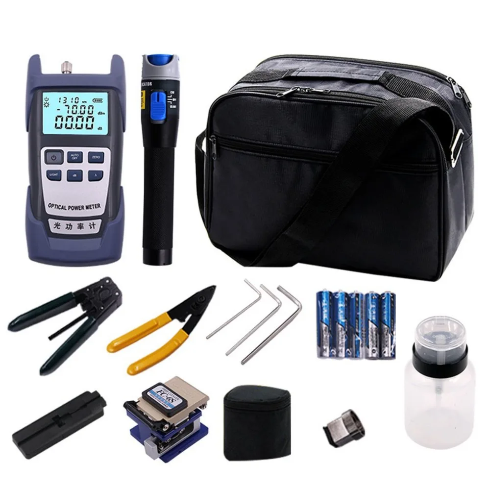

Optical fiber cooling tools set leather wire optical cable optical power meter red light pen stripper cutter tool box