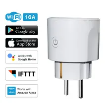 Smart Plug EU WiFi Socket 16A Timing APP Control Via iOS Android Xiaomi Phone Works With Alexa Google Home Mini Voice Control Smart Plug EU WiFi Socket 16A Timing APP Control Via iOS Android Xiaomi Phone Works With Alexa Google Home Mini Voice Control