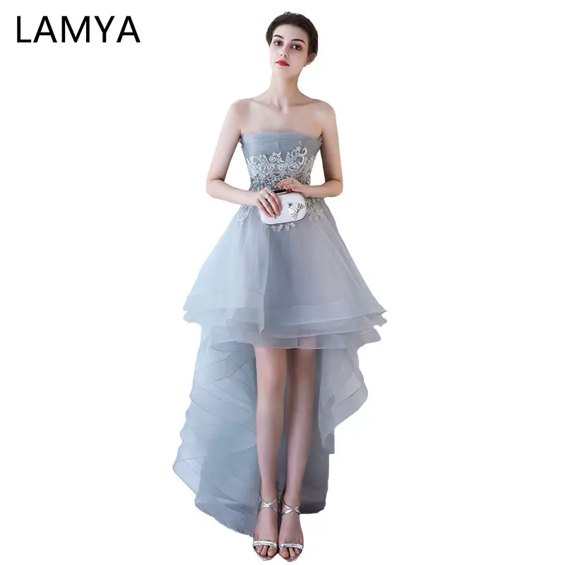 Сексуальные платья LAMYA с открытой спиной для выпускного вечера короткое спереди