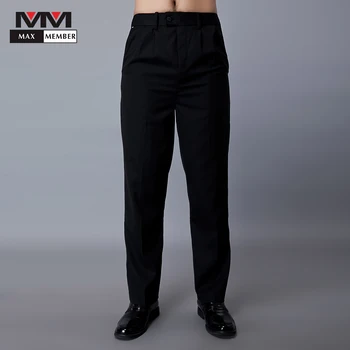

Men's Black Work Long Pants Elastic Waist Chef Kitchen Restaurant Hotel Working Wear Clothing Waiter Business Suit Pant Trouser