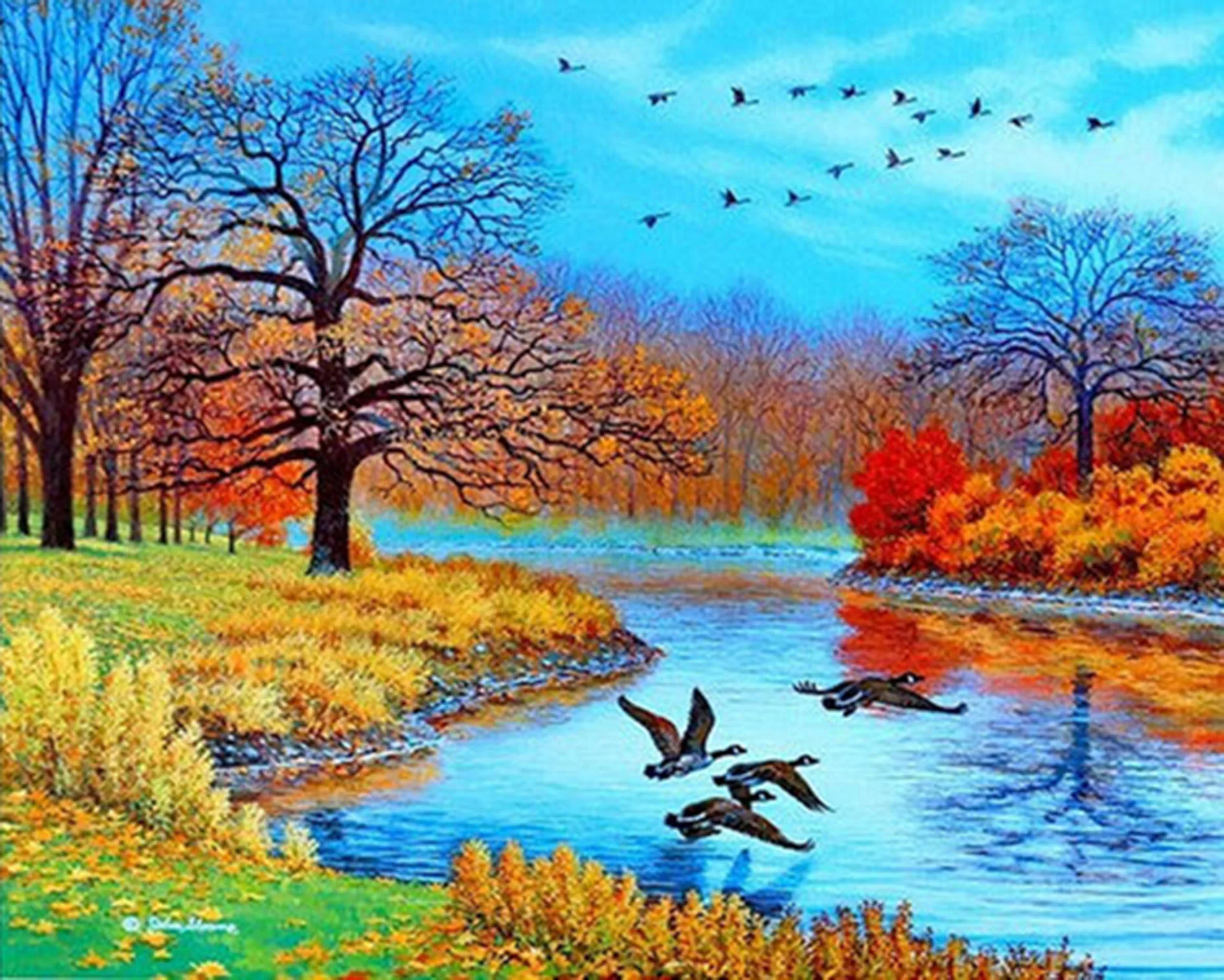 

40X50CM(16"X 20") Landscape Landscape Full Drill Put Embroidery Diy Diamond Painting Cross Stitch Kit Mosaic Home Decor ZC0877