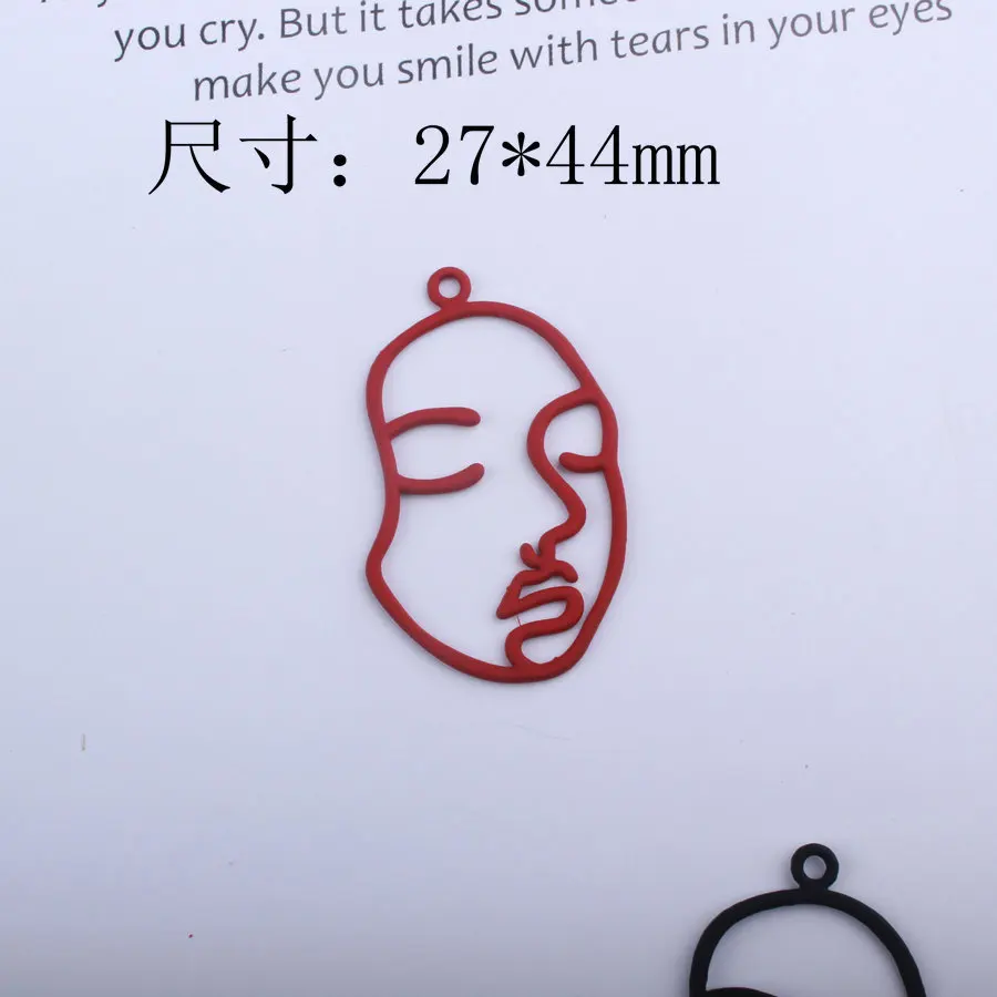 10Pcs/Lot 27*44mm Rubber Lacquer Hollow Face Charms Fit Jewelry Making Connector Diy Jewelry Findings Earrings Accessories 10Pcs/Lot 27*44mm Rubber Lacquer Hollow Face Charms Fit Jewelry Making Connector Diy Jewelry Findings Earrings Accessories