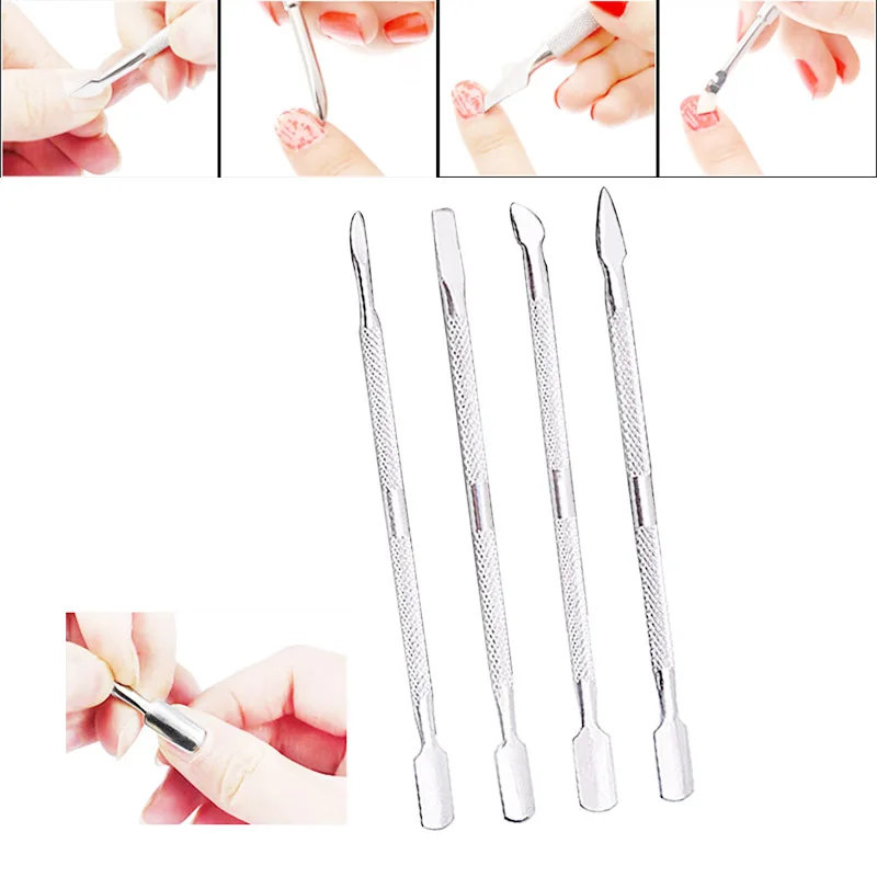 Buy 4pcs/pack Nail Cuticle Pusher Stainess Steel Two