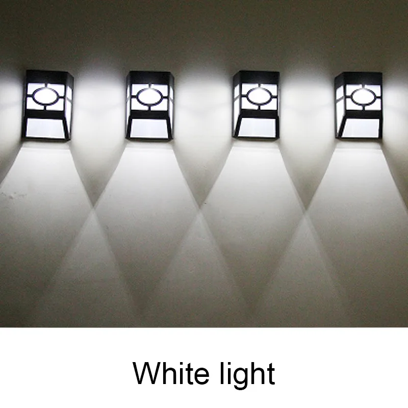 Vintage Solar Powered Wall Mount LED Light Outdoor Garden Path Landscape Yard Lamp WWO66