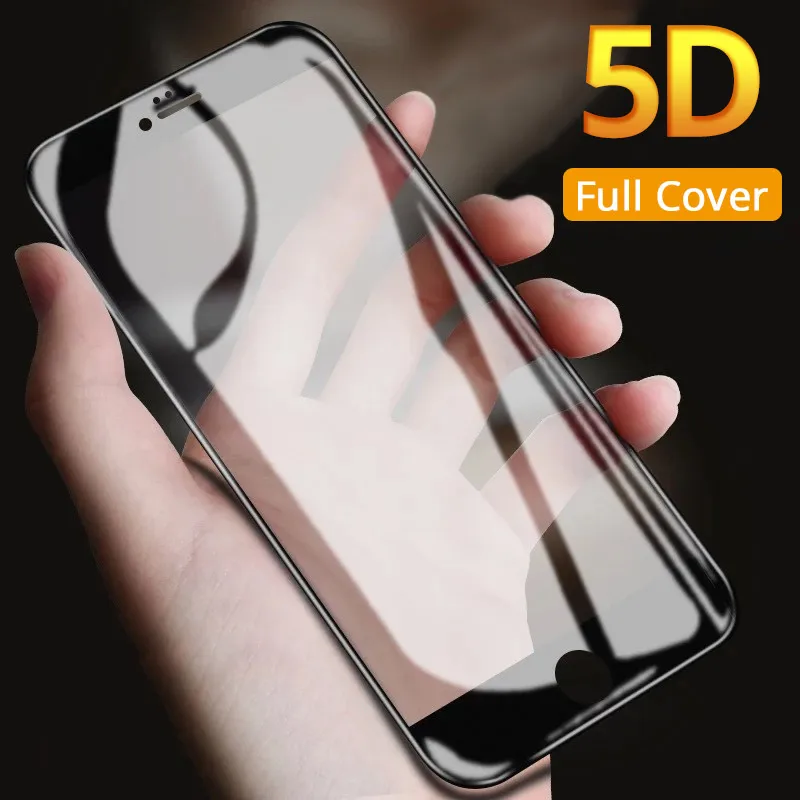 Закаленное стекло 5D для iPhone 6 6s Plus закругленный край полное покрытие Защитная
