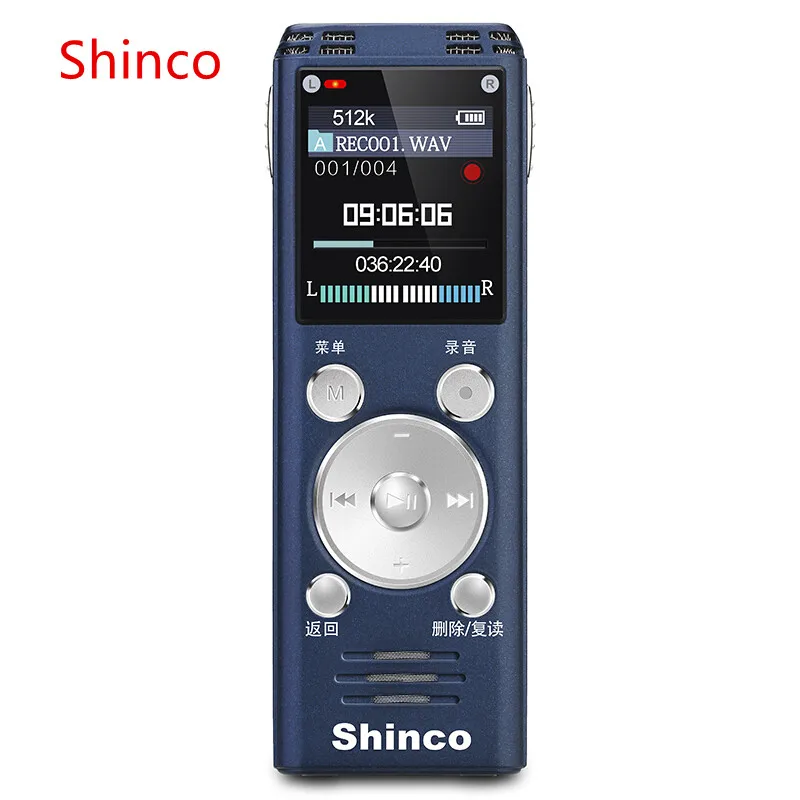 

Shinco RV20 16GB Professional Digital Voice Activated Recorder Dictaphone Stereo Voice Recorder Long Distance Recording Pen