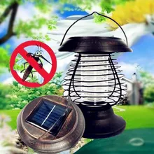 Уличный портативный светодиодный светильник на солнечной батарее с защитой от комаров, УФ-лампа для уничтожения насекомых и вредителей, садовый Ландшафтный настенный светильник