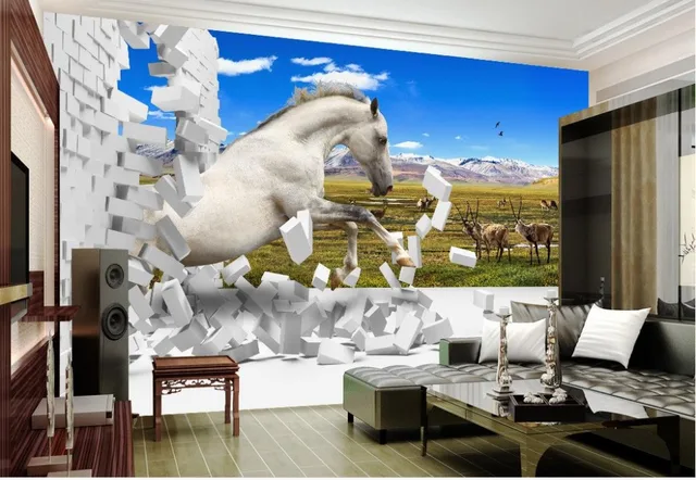 Wand Dekoration vliestapete Steppe pferd 3d tapete für moderne ... Wand Dekoration vliestapete Steppe pferd 3d tapete für moderne ...