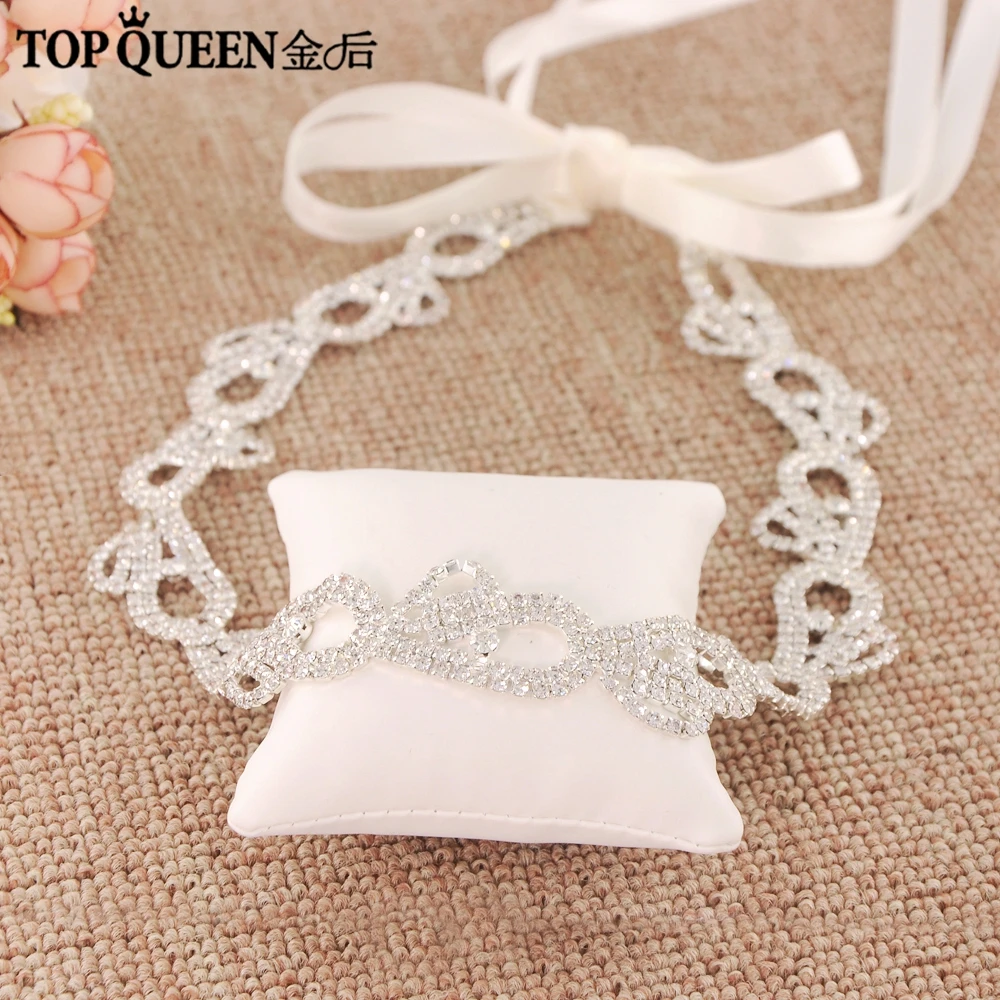 TOPQUEEN H302 модные Свадебный ободок для невесты тонком Алмаз Цветы лента для волос невесты высокое качество элегантные аксессуары для волос