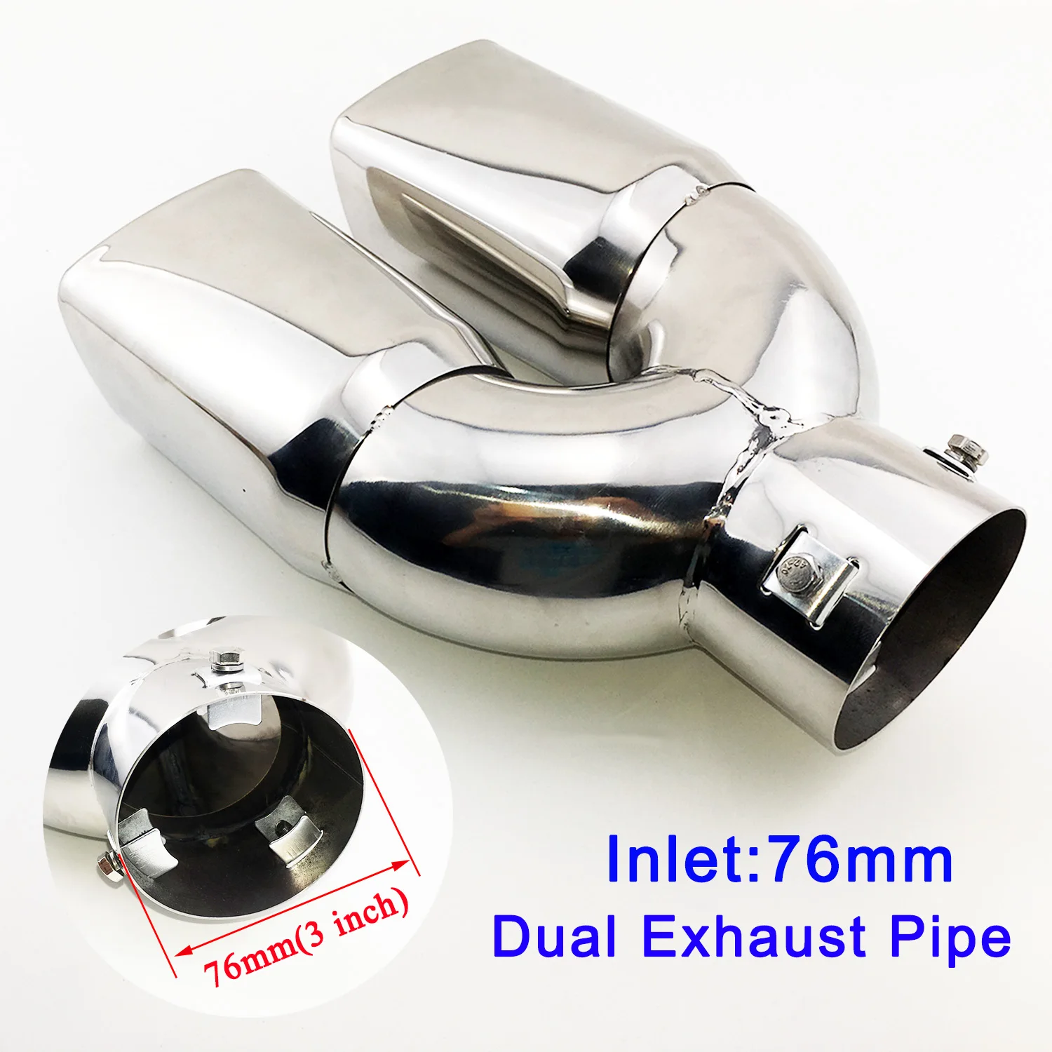 Auto Parts 63mm 2.5/" Inlet Universal Exhaust Pipe Rear End Tail Silencer Cover