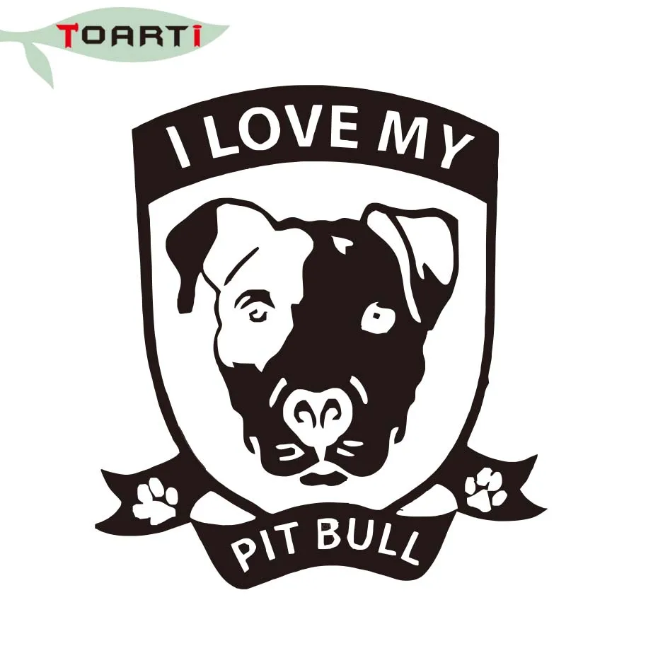 I Love My Pit Bull Anjing Kepala Vinyl Stiker Yang Dapat Dilepas