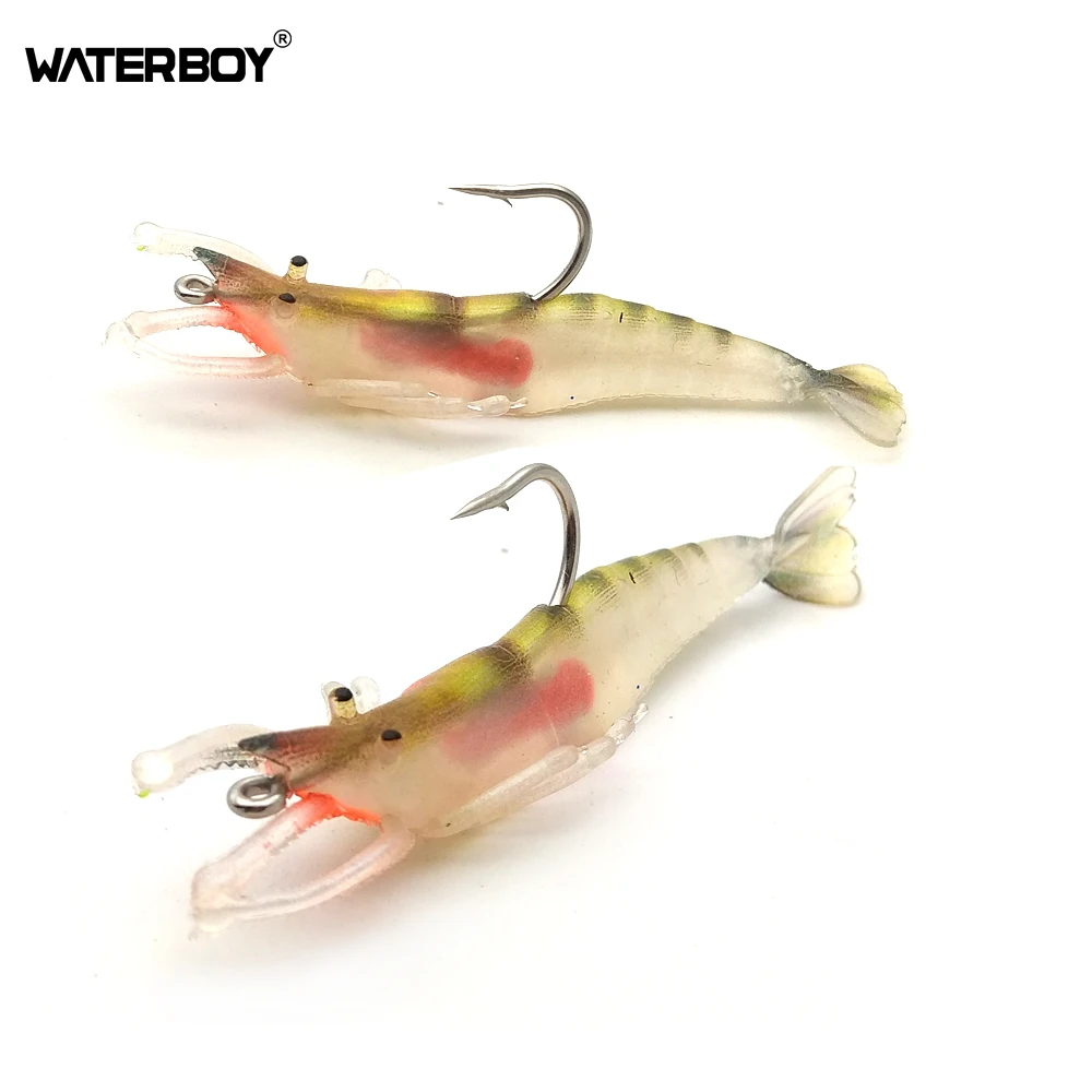 

HAOS Fishing Shrimp Lure 60mm 2g Slow Sinking Soft Bait for Freshwater Fishing with Sharp hook