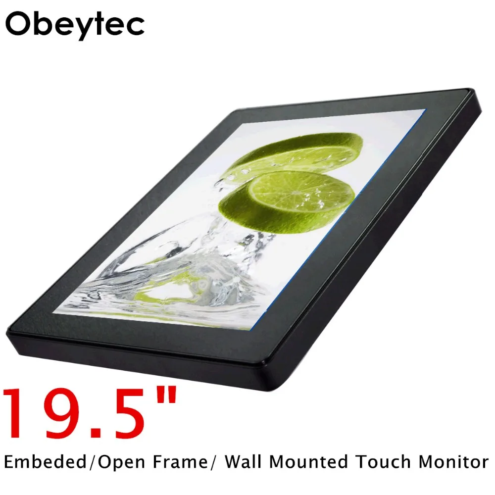 Obeytec 19,5 "TFT lcd 16:9 P-CAP емкостная открытая рамка pcap сенсорный монитор, FHD Разрешение, 10 точек, IP65