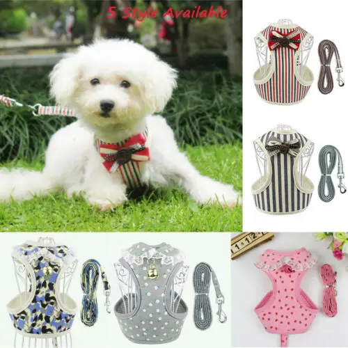 

Soft Breathable Mesh Dog Harness Vest With Dog Leash for Small Dogs Yorkie XS-XL
