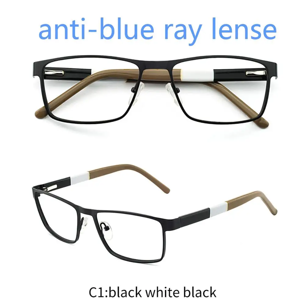 C1ablack white black OCCICHIARI, мужские очки, оправа, оптические, мужские очки,, модные, металл, ацетат, очки Oculos De Grau, весенние петли, черные, Бико - Цвет оправы: C1ablack white black