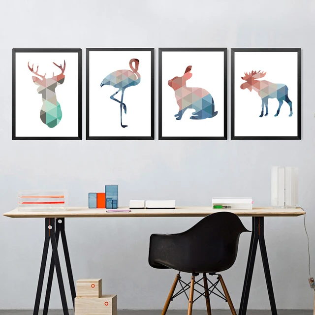 Geometrische Dieren Canvas Prints Aquarel Dieren Schilderen Kinderen ... Geometrische Dieren Canvas Prints Aquarel Dieren Schilderen Kinderen ...
