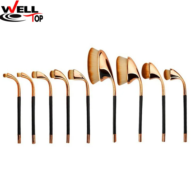 

High Quality Fashionable Makeup Brushes Pinceaux Maquillage Set Golf Shape Oval Makeup Brush Brocha De Maquillaje Kits