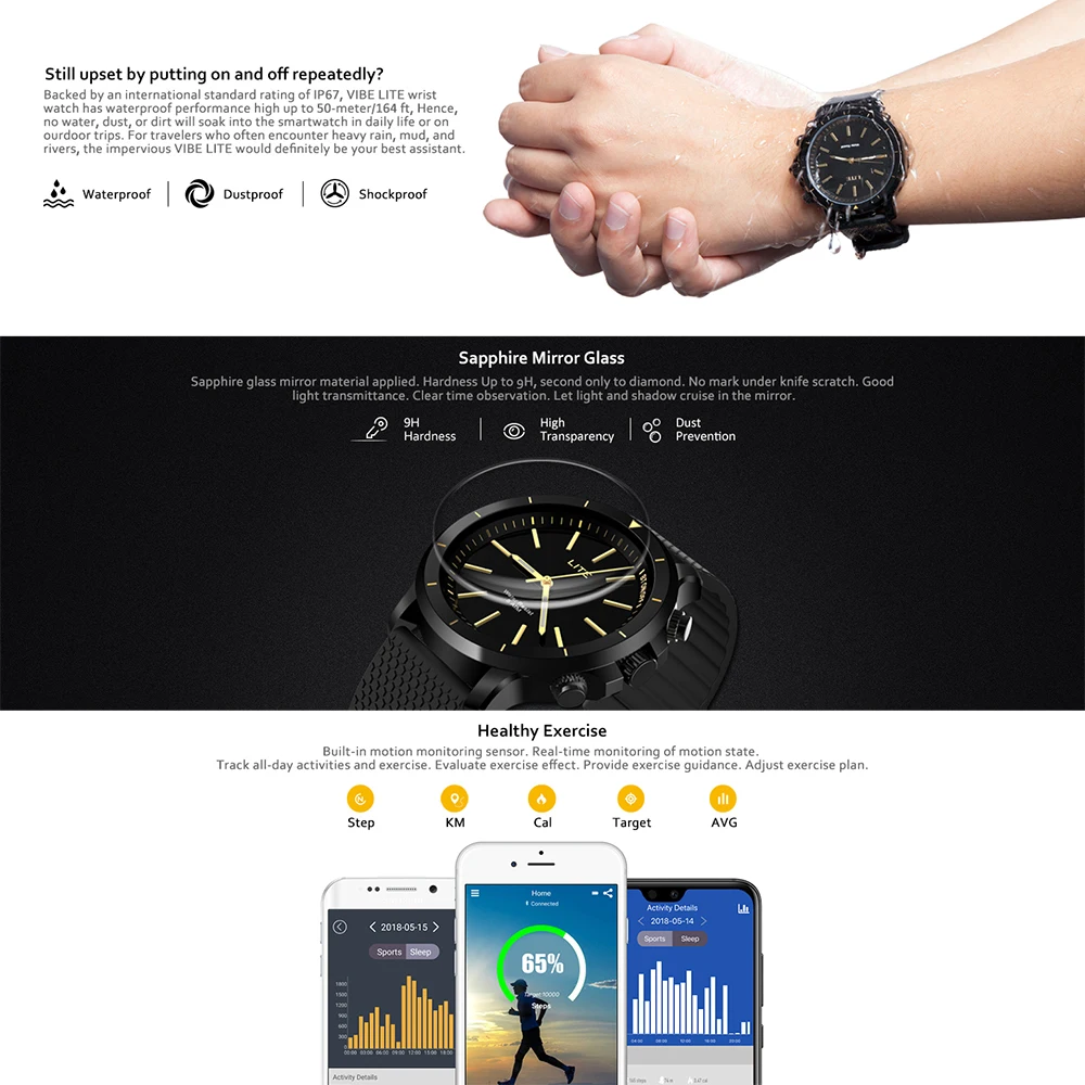 New Zeblaze VIBE LITE 5ATM Waterproof SOS Smartwatch 24-month Standby Time All-Weather Monitoring For IOS And Android Watch Men New Zeblaze VIBE LITE 5ATM Waterproof SOS Smartwatch 24-month Standby Time All-Weather Monitoring For IOS And Android Watch Men - smart-warch, men